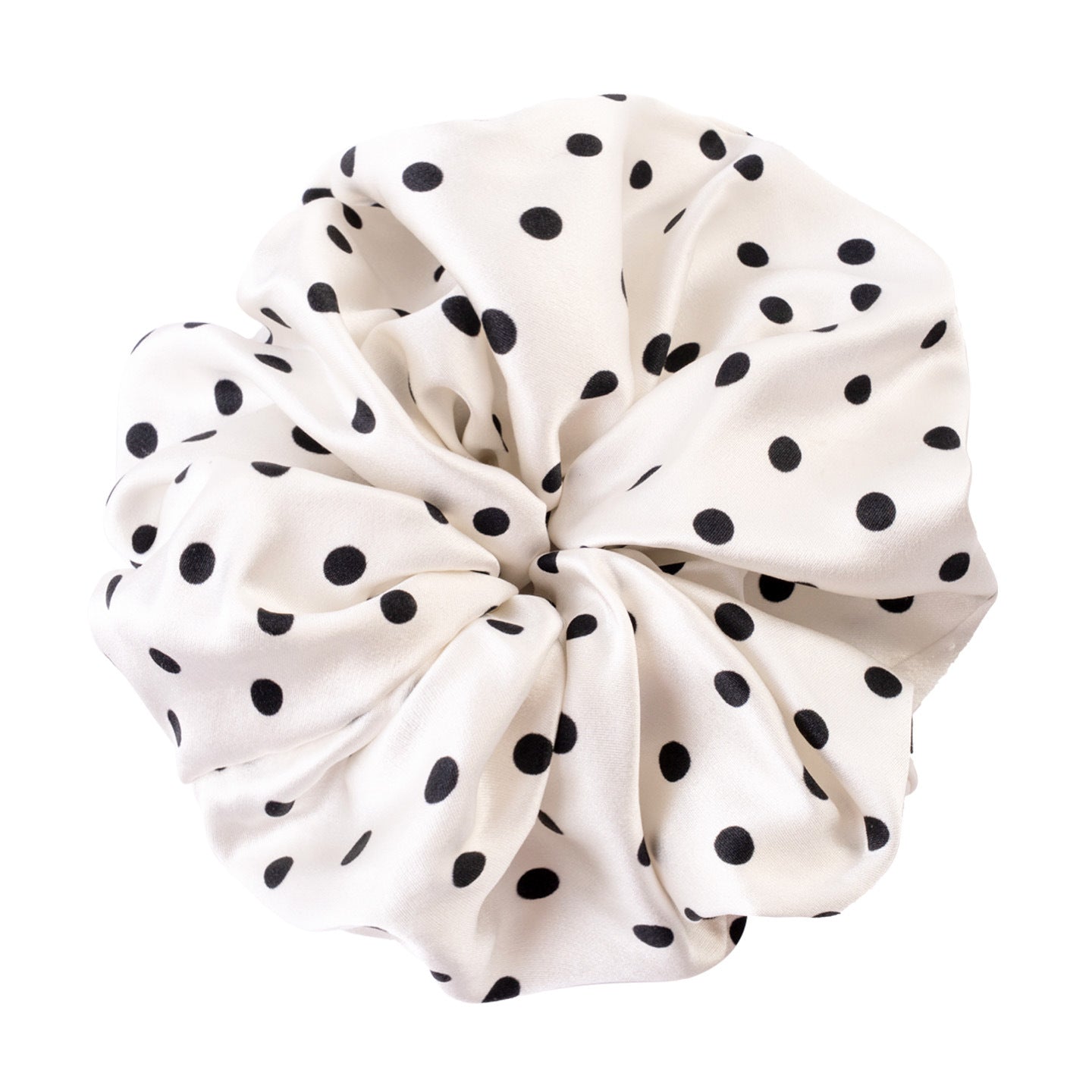Polka - dot and solid color silk scrunchies-22