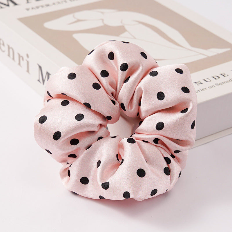 Red, navy, green, and beige 100% silk scrunchies-18