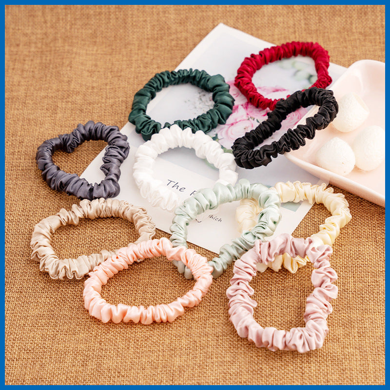 Multi - colored 100% silk scrunchies-3