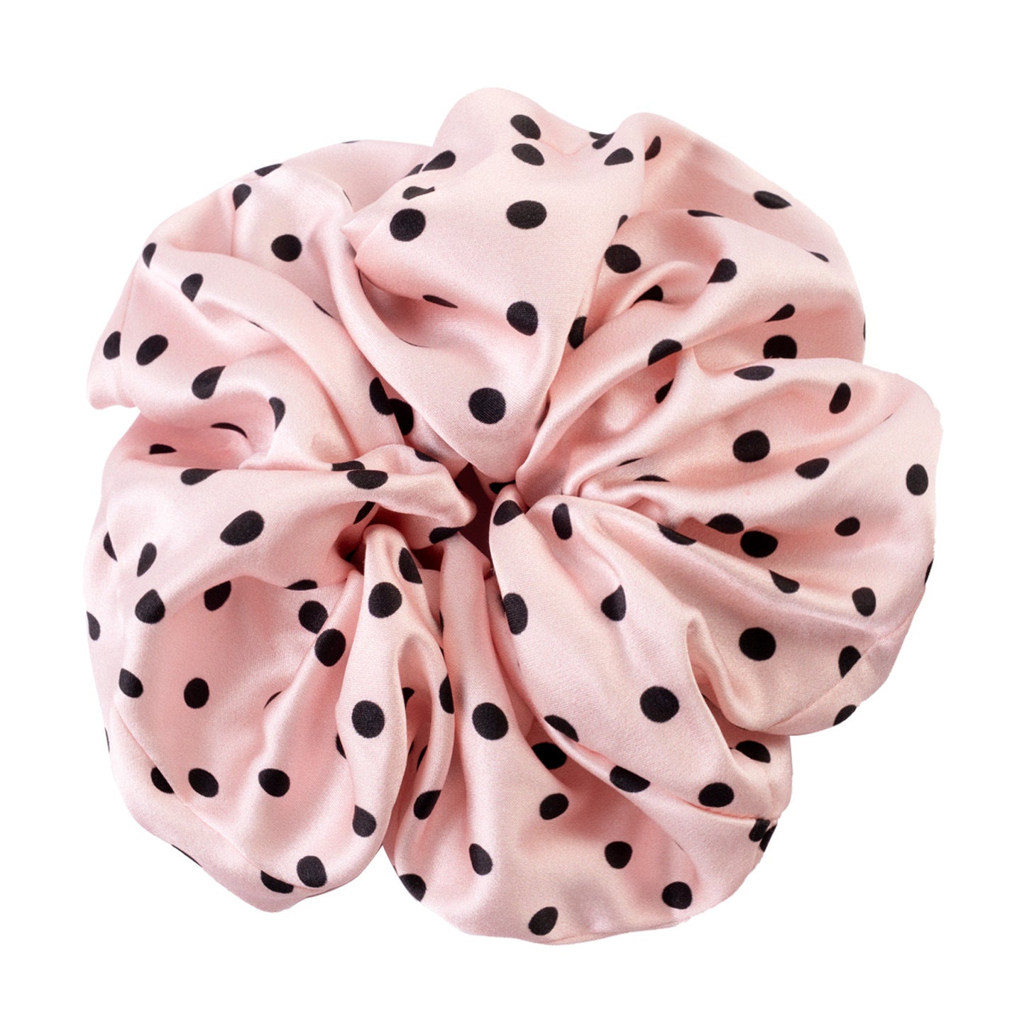 Polka - dot and solid color silk scrunchies-21