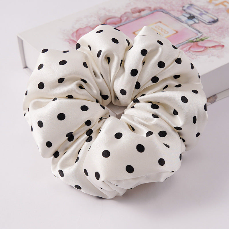 Soft pink, beige, and light gray 100% silk scrunchies-36