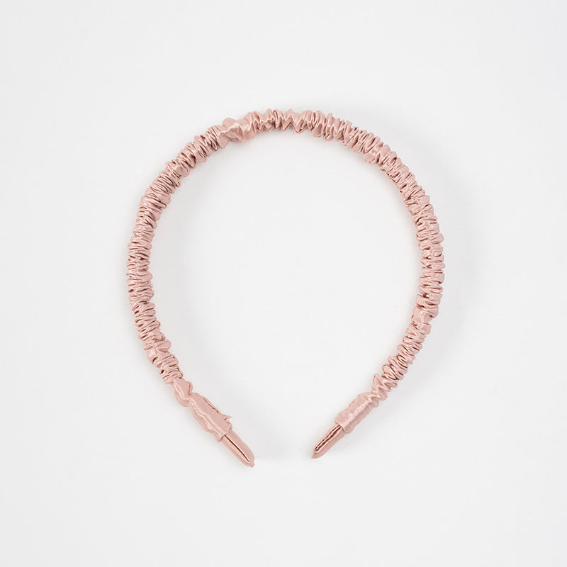 Beige 100% Silk Headband-8