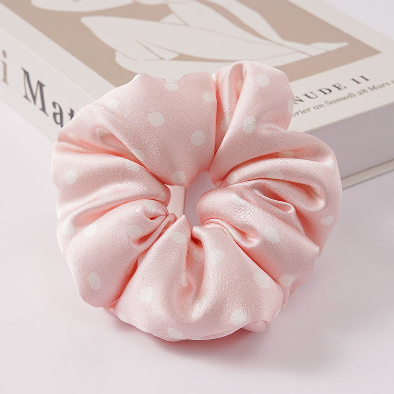 Solid - colored 100% silk scrunchies in beige, light blue, white, red, and black-22