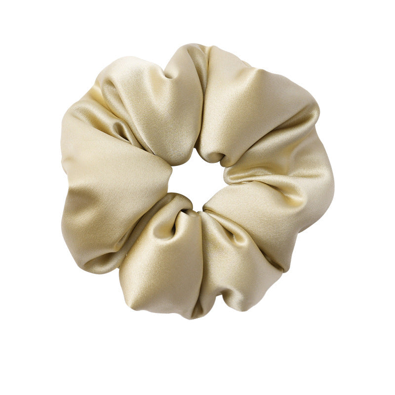 Retro polka - dot 100% silk scrunchies in black, white, blue, pink, and yellow-19