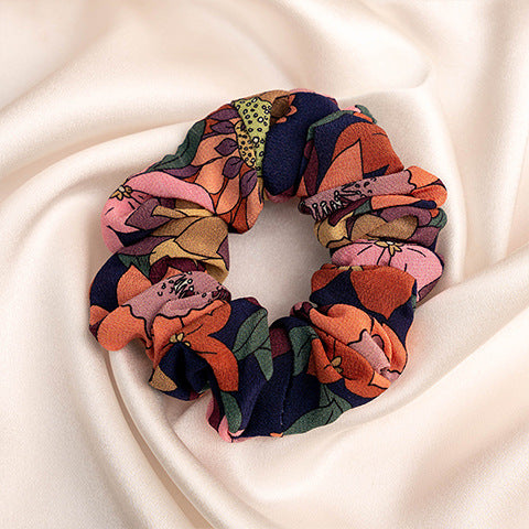 Assorted colors 100% silk scrunchies-37