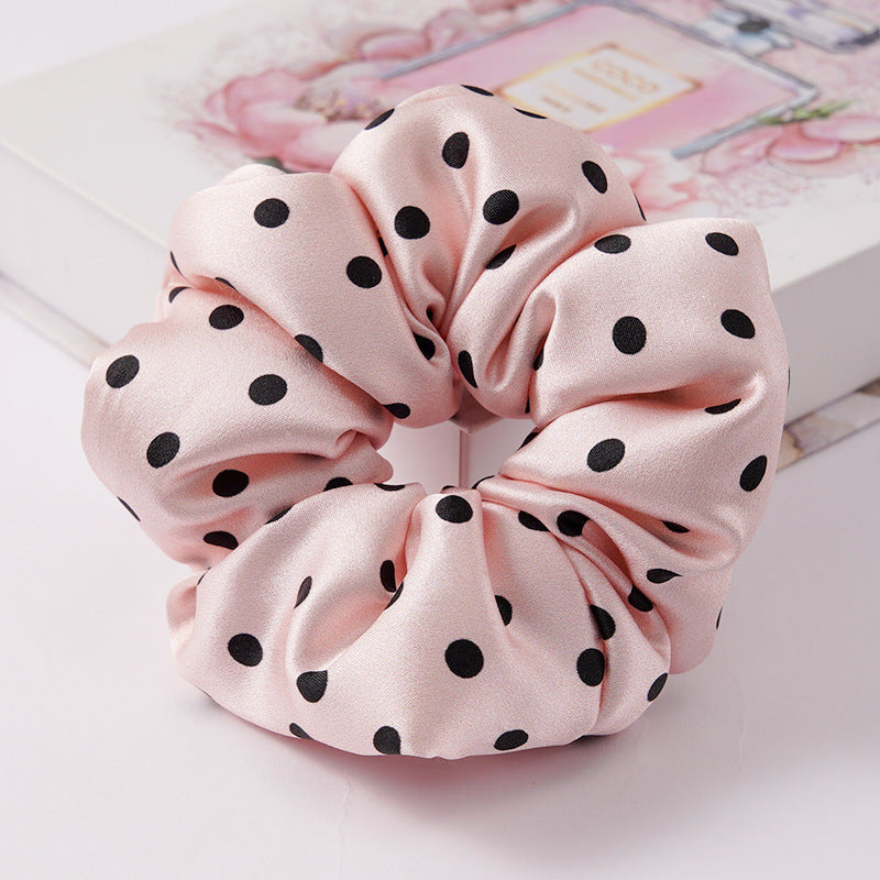 Soft pink, beige, and light gray 100% silk scrunchies-18