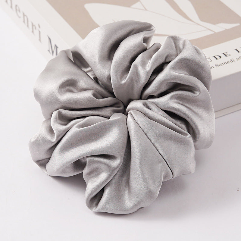 Red, navy, green, and beige 100% silk scrunchies-7