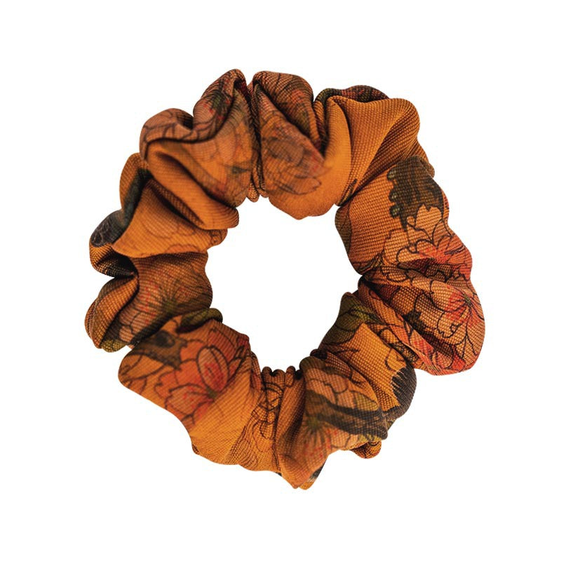 Colorful vintage - style silk scrunchies-7