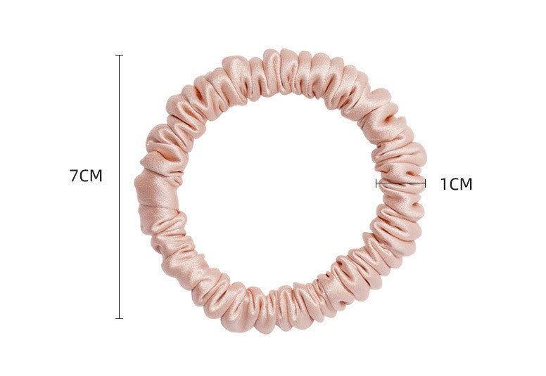 1CM Wide 100% Silk Scrunchie for Women - Small & Simple