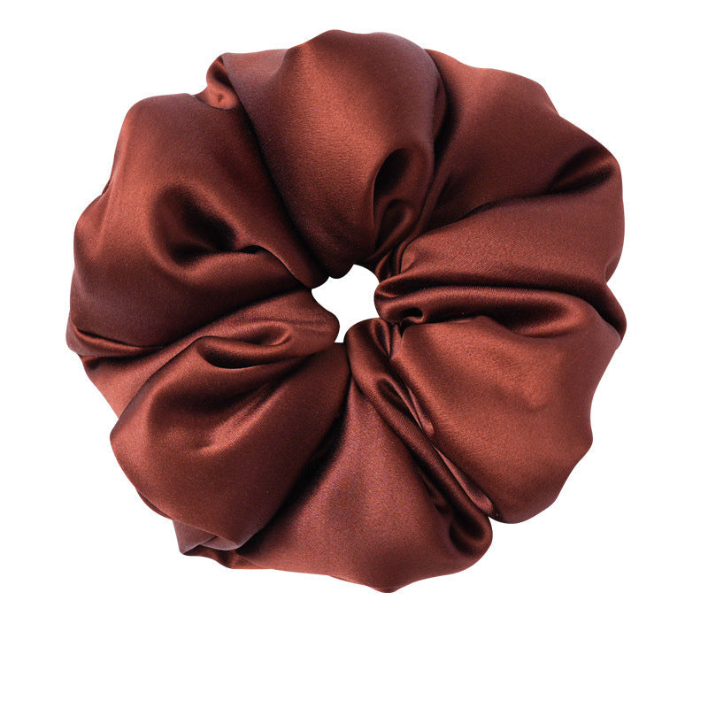 Retro polka - dot 100% silk scrunchies in black, white, blue, pink, and yellow-37