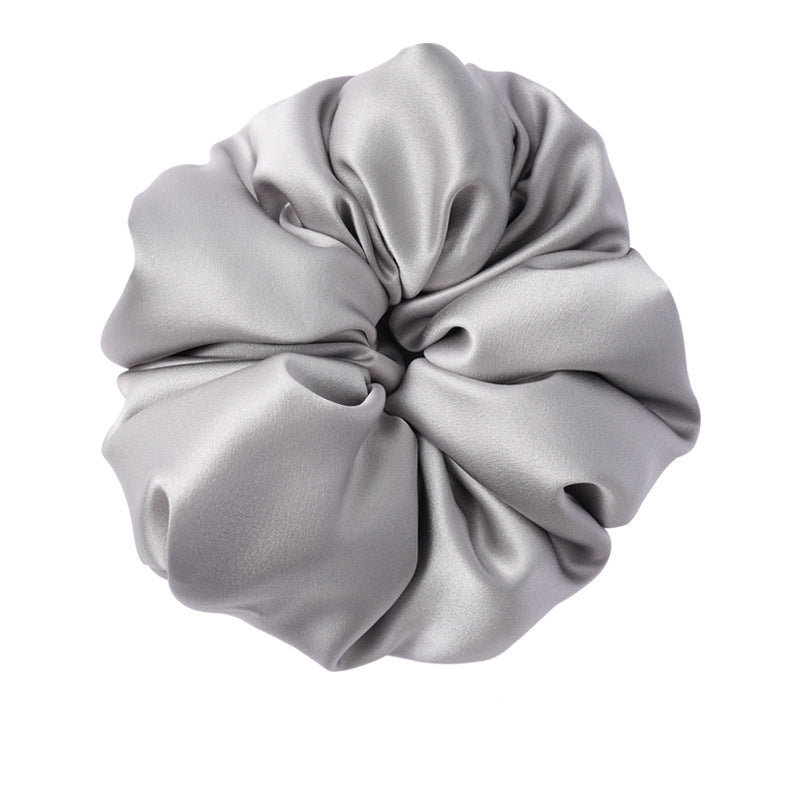 Retro polka - dot 100% silk scrunchies in black, white, blue, pink, and yellow-33