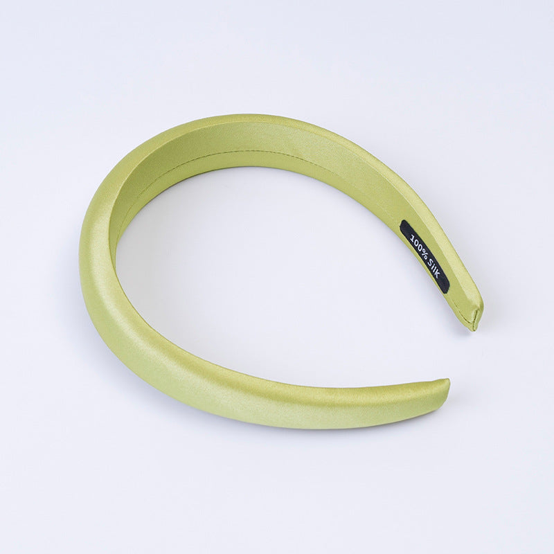 Soft blue, golden, and sage - green 100% silk headbands-8