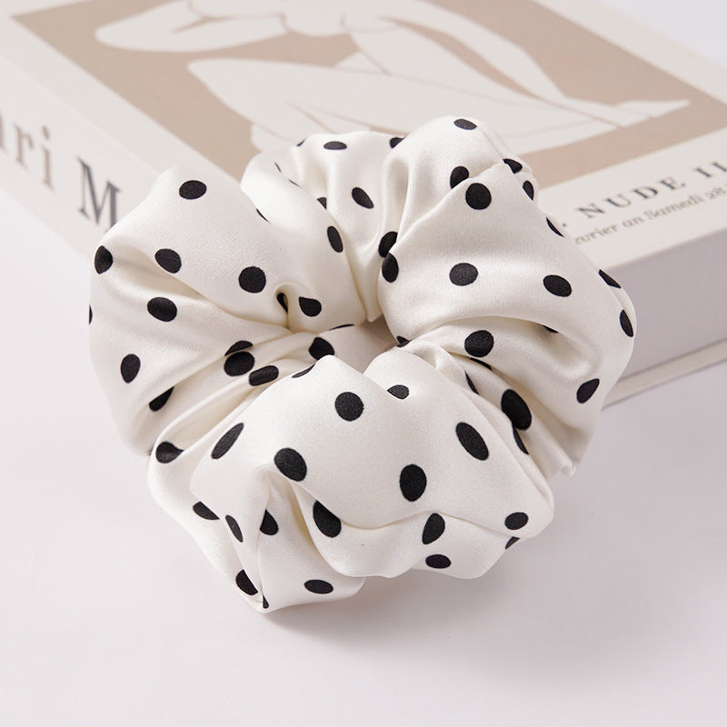 Red, navy, green, and beige 100% silk scrunchies-19