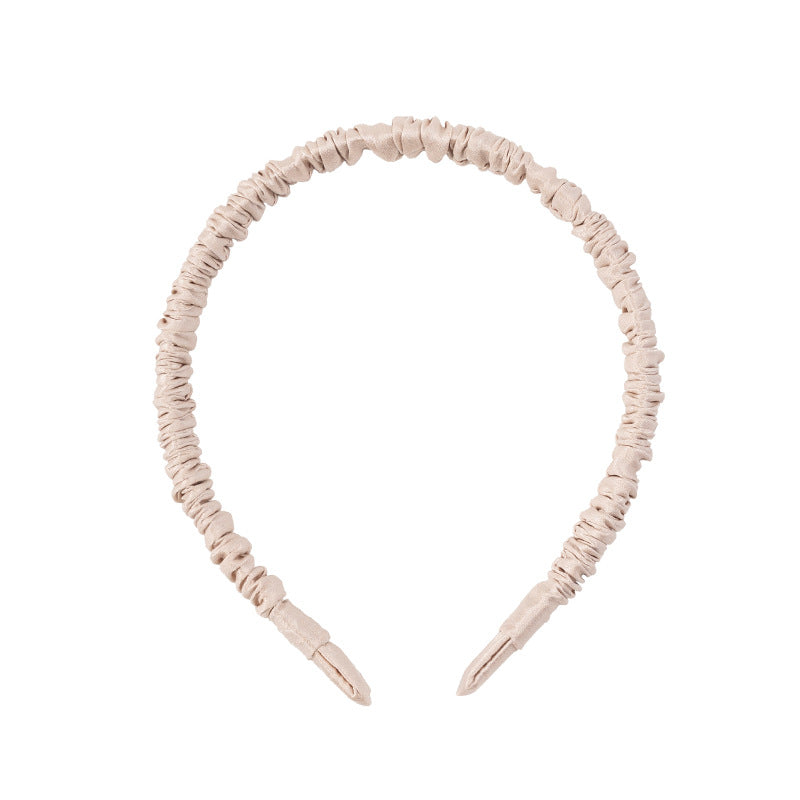 Beige 100% Silk Headband-5