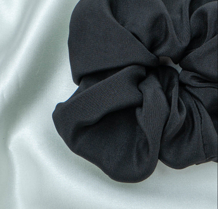 Black, gray, and leopard - print 100% silk scrunchies-3