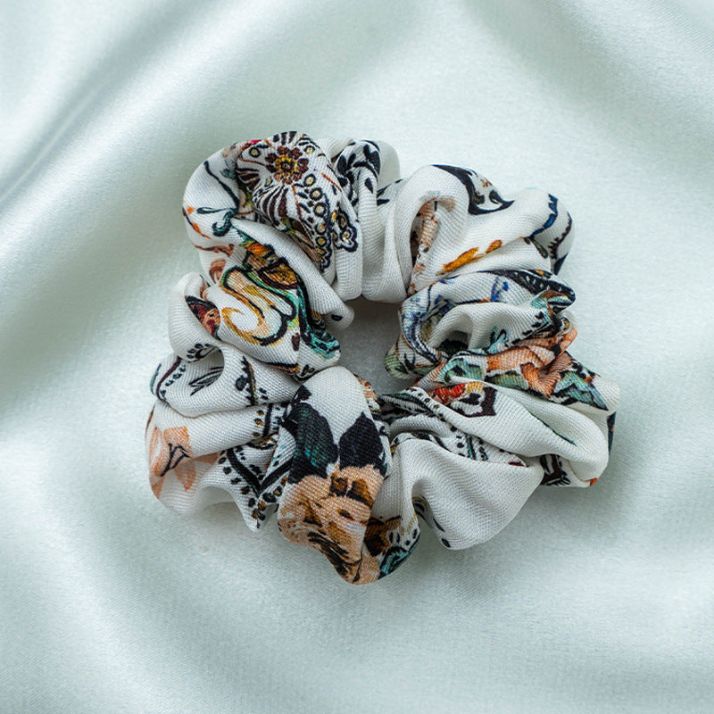 Assorted colors 100% silk scrunchies-29