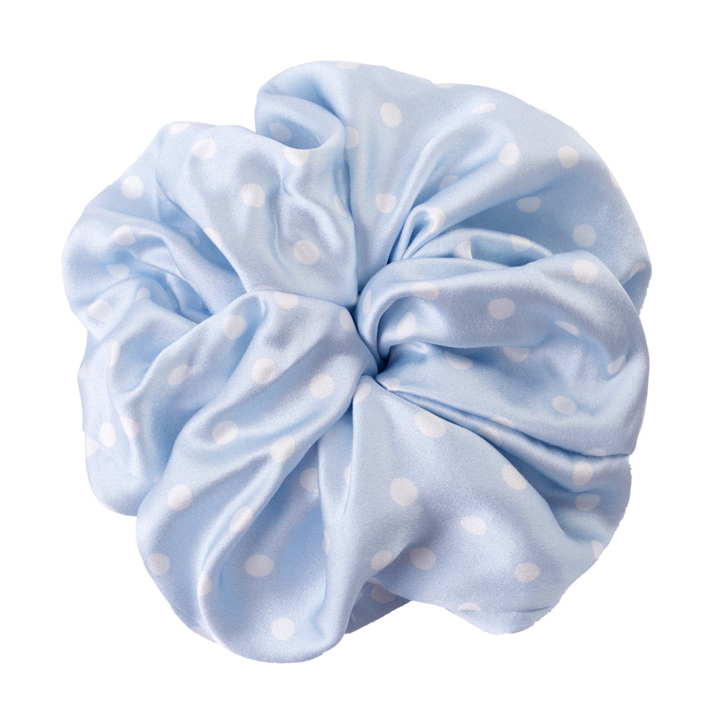 Polka - dot and solid color silk scrunchies-23