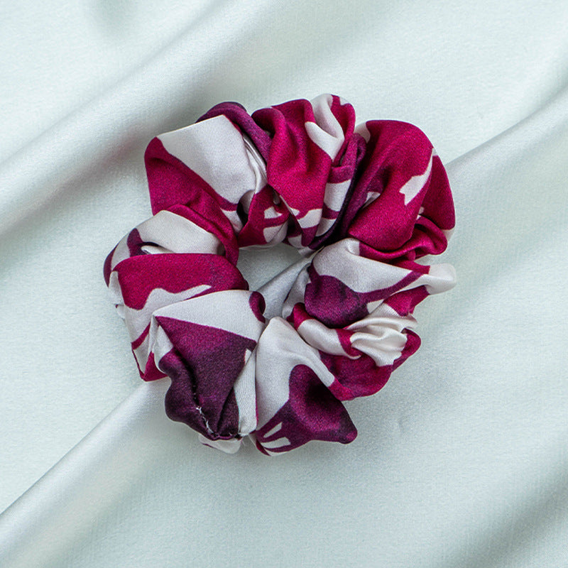 Assorted colors 100% silk scrunchies-12