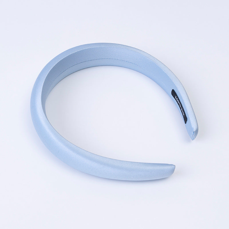 Soft blue, golden, and sage - green 100% silk headbands-14