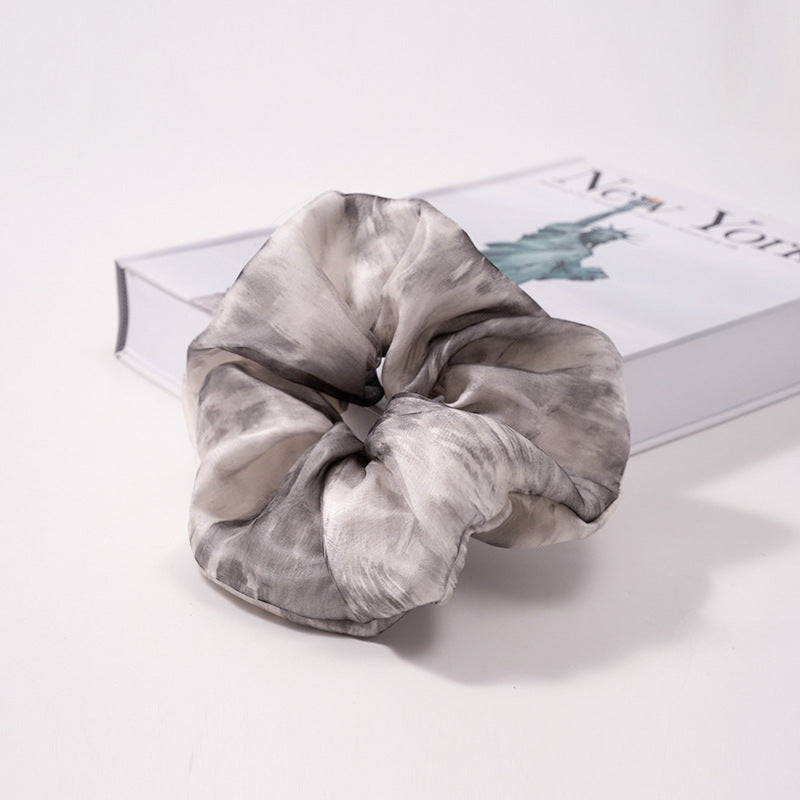 Ink - wash colored 100% silk scrunchies-6