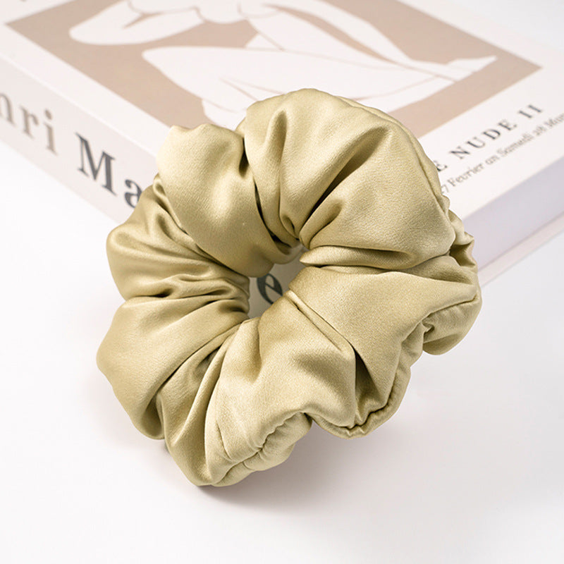 Red, navy, green, and beige 100% silk scrunchies-10