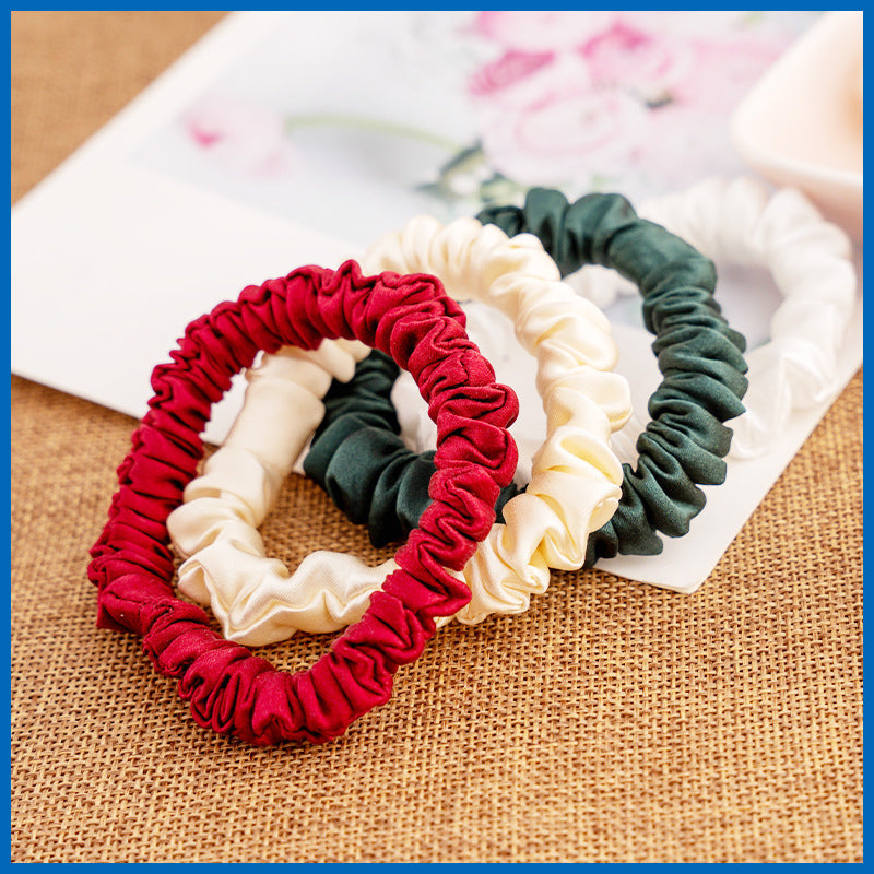 Multi - colored 100% silk scrunchies-2