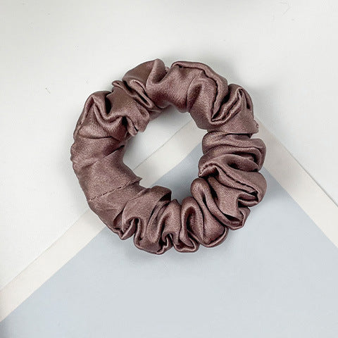 A collection of colorful 100% silk scrunchies-20