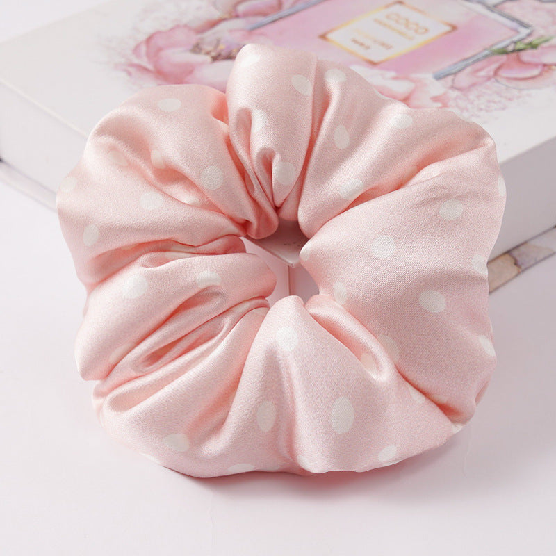 Soft pink, beige, and light gray 100% silk scrunchies-22