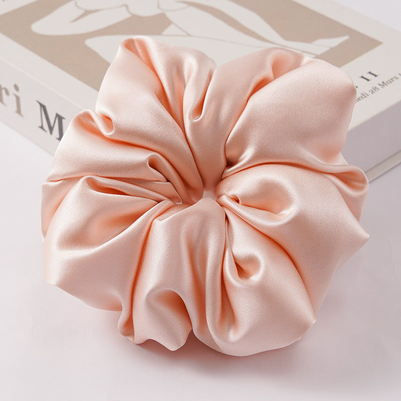 Red, navy, green, and beige 100% silk scrunchies-13