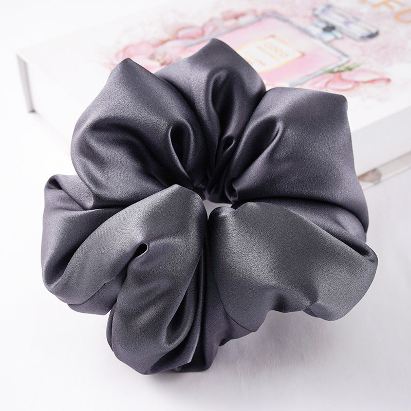 Soft pink, beige, and light gray 100% silk scrunchies-29