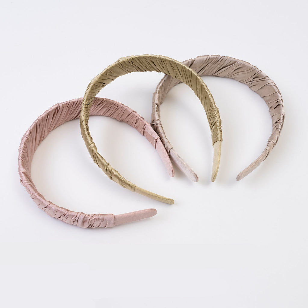 Burgundy and beige 100% silk headbands-3
