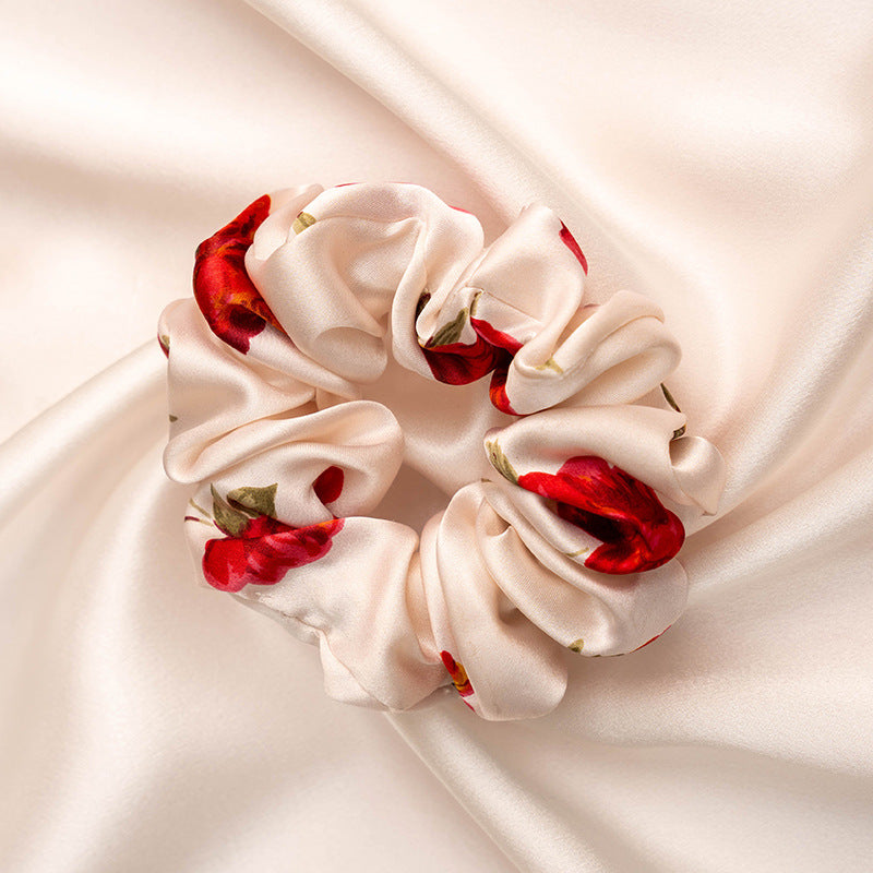 Various colored 100% silk scrunchies-24