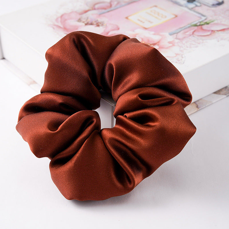 Soft pink, beige, and light gray 100% silk scrunchies-14