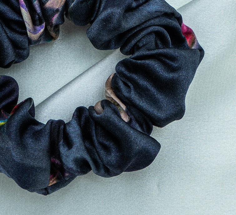 Various colored 100% silk scrunchies-3