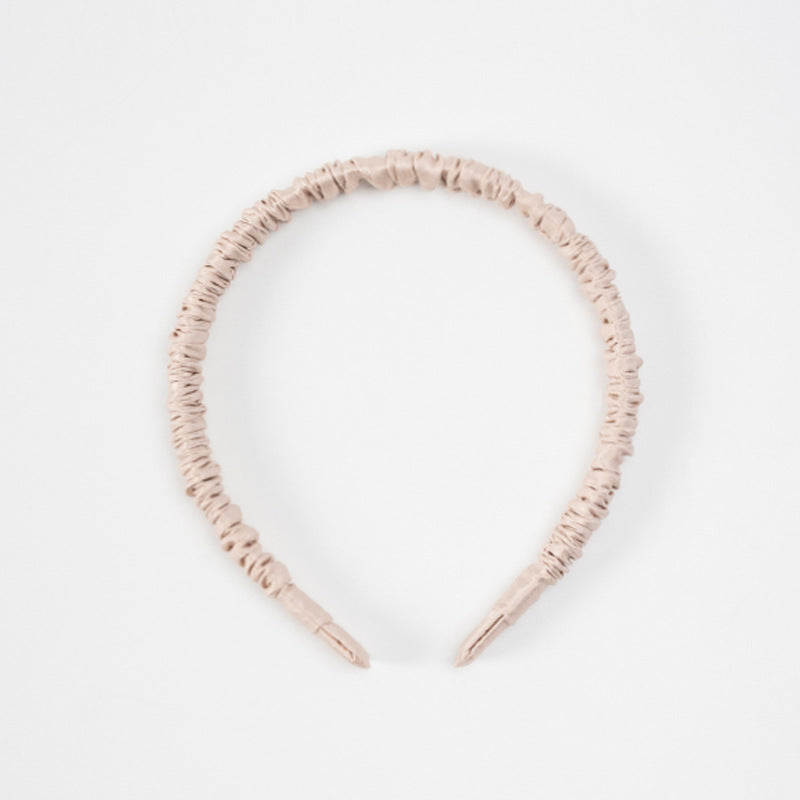 Beige 100% Silk Headband-13