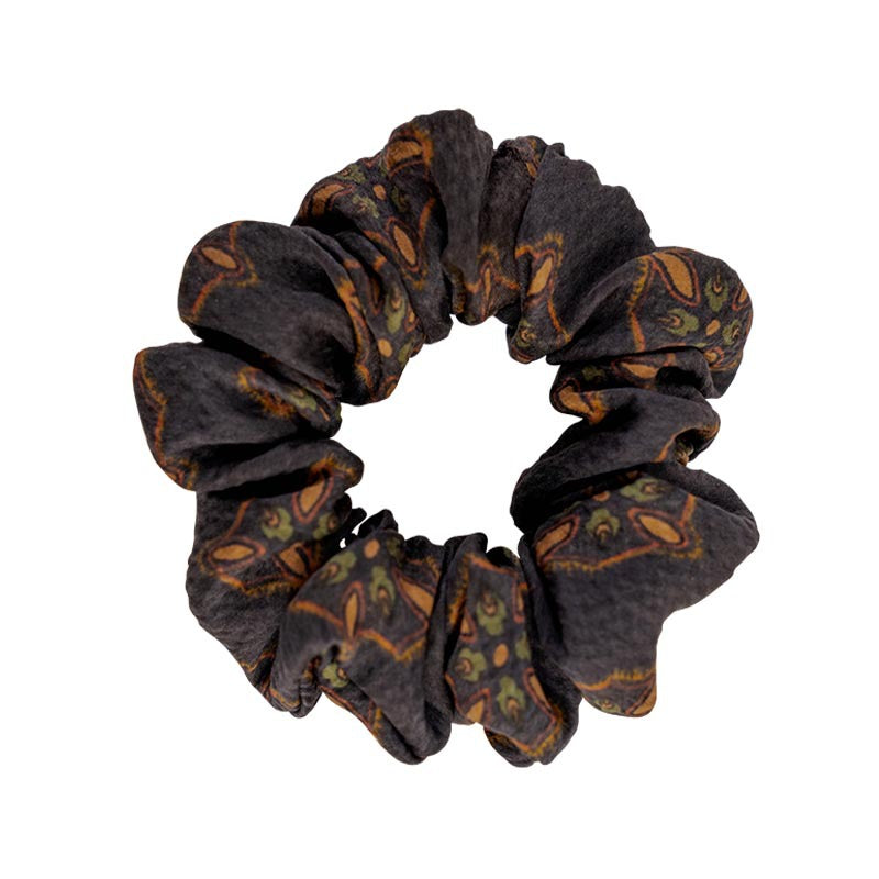 Colorful vintage - style silk scrunchies-10