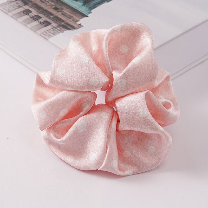 Solid color 100% silk scrunchies in light blue, pink, beige, and other colors-25