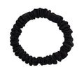 A set of silk scrunchies in black, gray, beige, brown, light blue, pink, and green colors-6