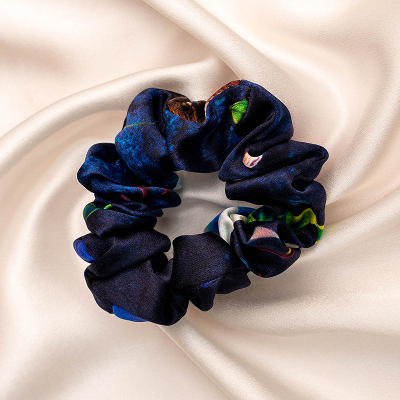 Various colored 100% silk scrunchies-25
