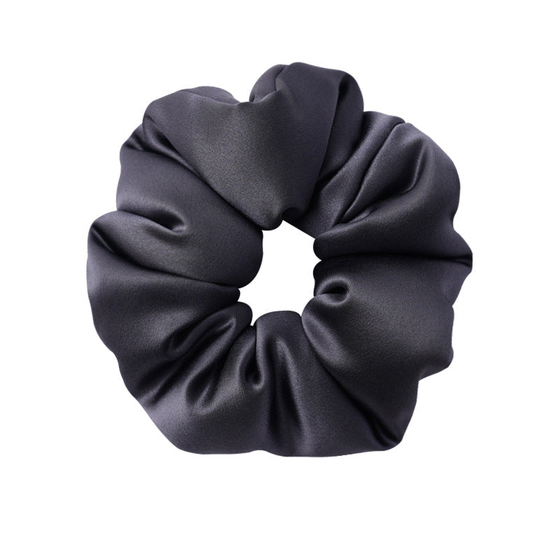 Retro polka - dot 100% silk scrunchies in black, white, blue, pink, and yellow-18