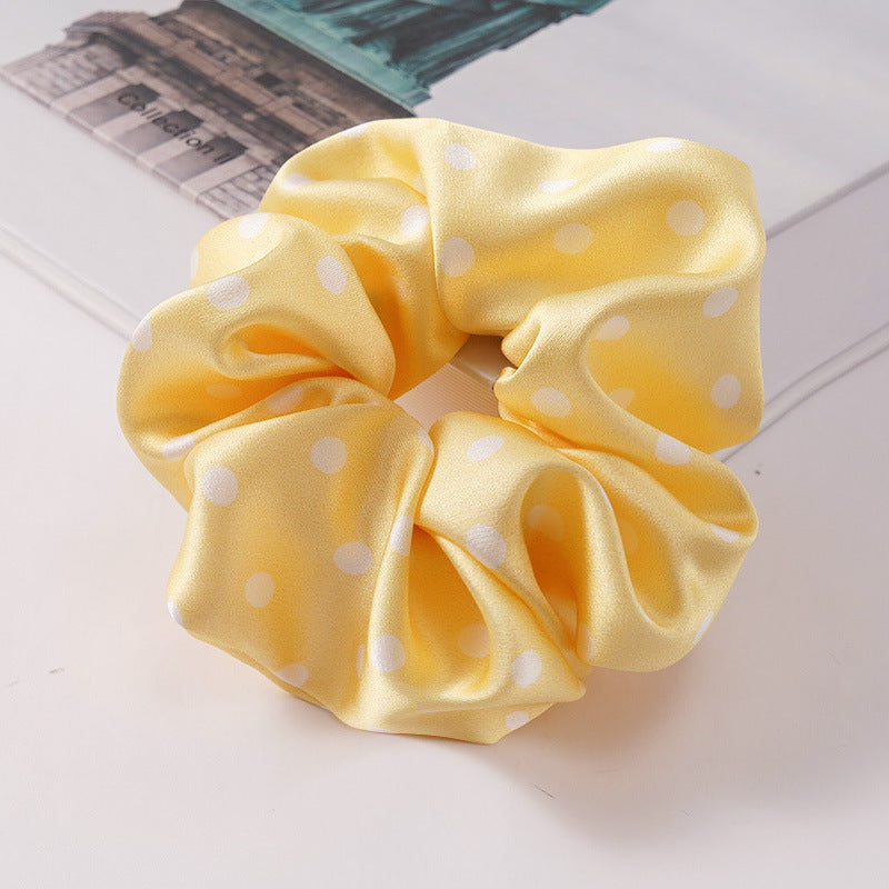 Solid color 100% silk scrunchies in light blue, pink, beige, and other colors-24