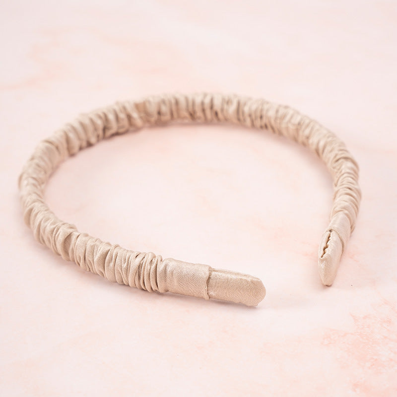 Beige 100% Silk Headband