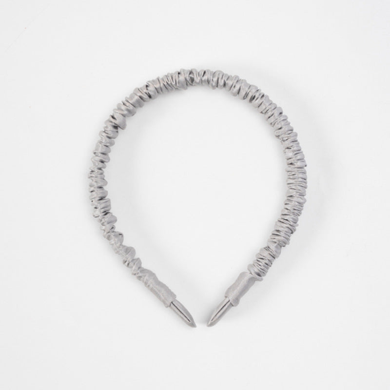 Beige 100% Silk Headband-11