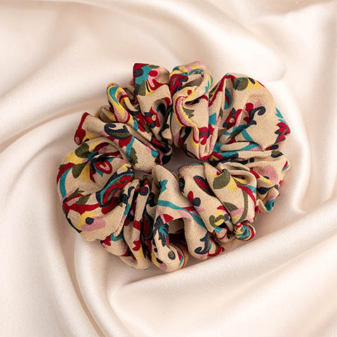 Assorted colors 100% silk scrunchies-35