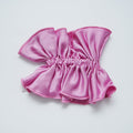 A light - colored 100% silk double - layered large bow scrunchie-6