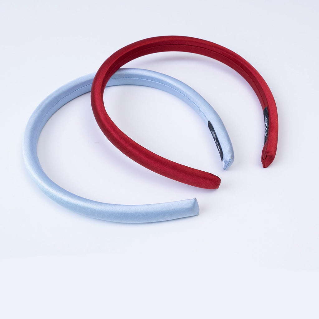 Soft lavender, light blue, and red 100% silk headbands-3
