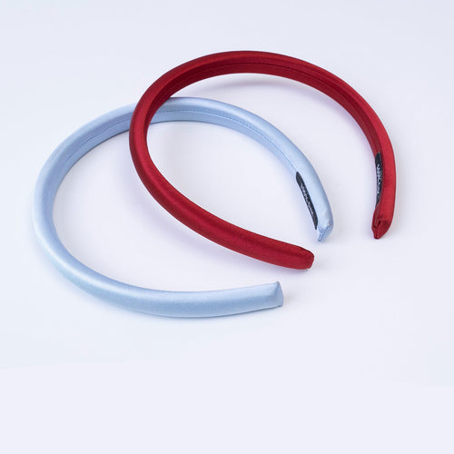 Soft lavender, light blue, and red 100% silk headbands-3