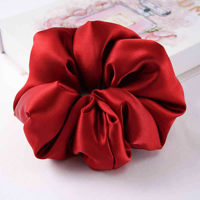 Soft pink, beige, and light gray 100% silk scrunchies-33