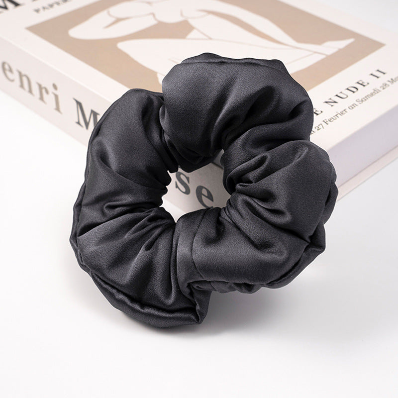 Red, navy, green, and beige 100% silk scrunchies-14