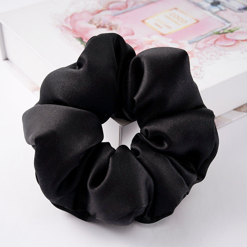 Soft pink, beige, and light gray 100% silk scrunchies-6